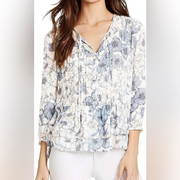 WILLIAM RAST Devon Floral Peasant Top M - Picture 1 of 9